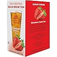 Life Plus Style Gourmet TEA CENTRAL Strawberry Iced Tea with Organic Ceylon Green Tea Natural Refreshing Cold Brew Everyday Wellness Sweet Strawberry Iced Drink 25 Tea Bags