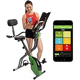 ShareVgo Bluetooth Smart Folding Semi Recumbent Magnetic Upright Exercise Bike with free APP for Indoor Bike Workout Log and