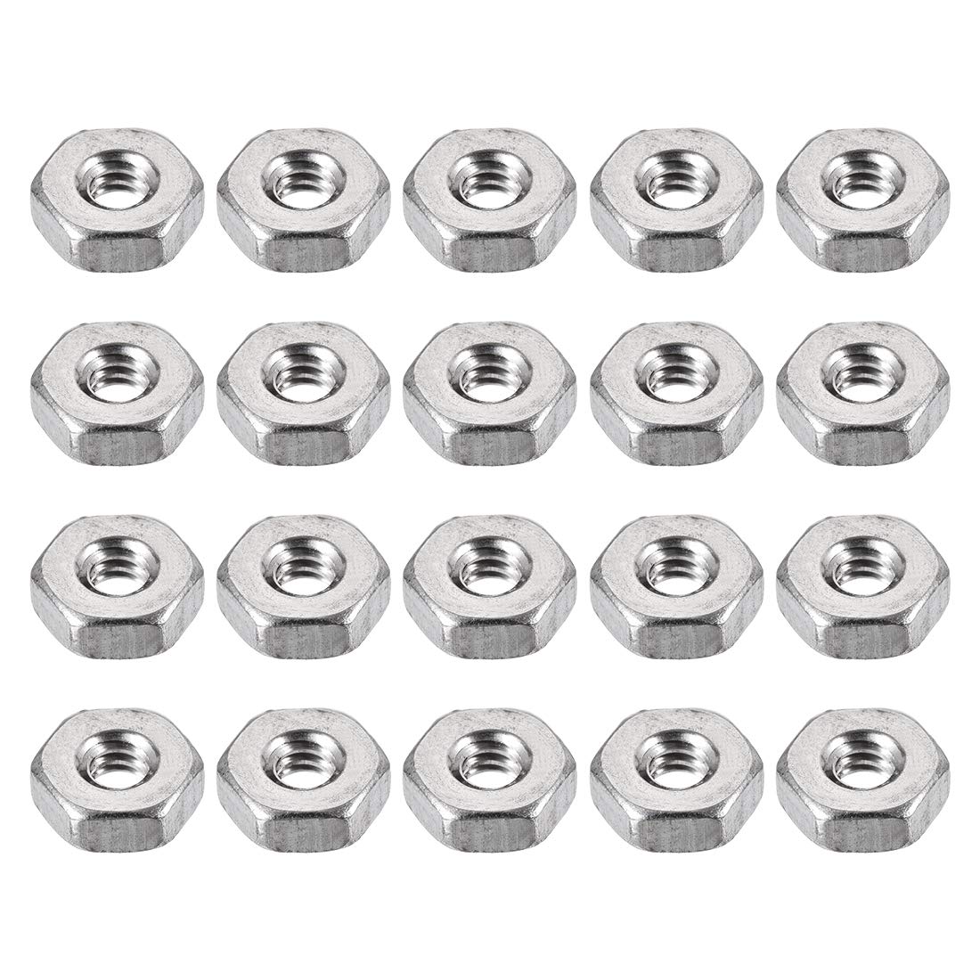 Sourcingmap Hex Nuts, 4#-40 UNC 304 Stainless Steel Thread Hexagon Nut 20pcs