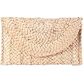 KUANG! Womens Straw Clutch Purse Handbag Shoulder Clutch Envelope Wallet Beach Straw Purse for Ladies