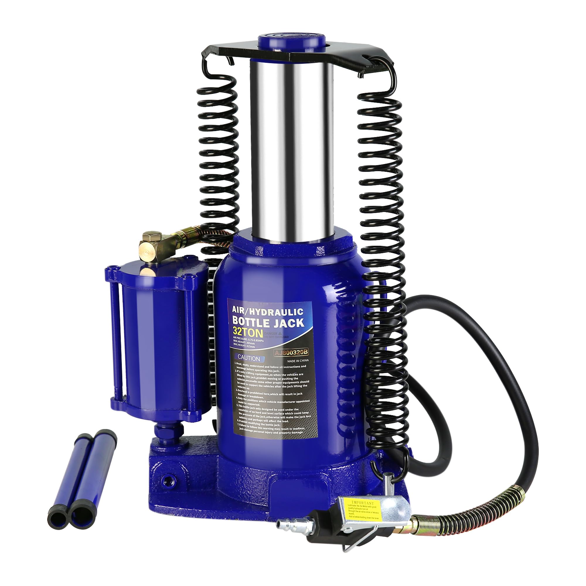 Photo 1 of Air Hydraulic Bottle Jack with Manual Hand Pump with side rails