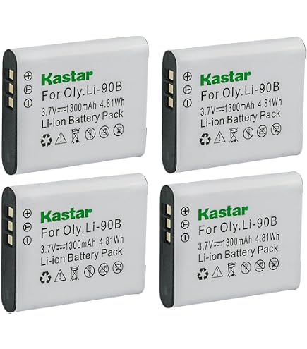 Amazon.com: Kastar 4-Pack Battery Replacement for Olympus Li-90B