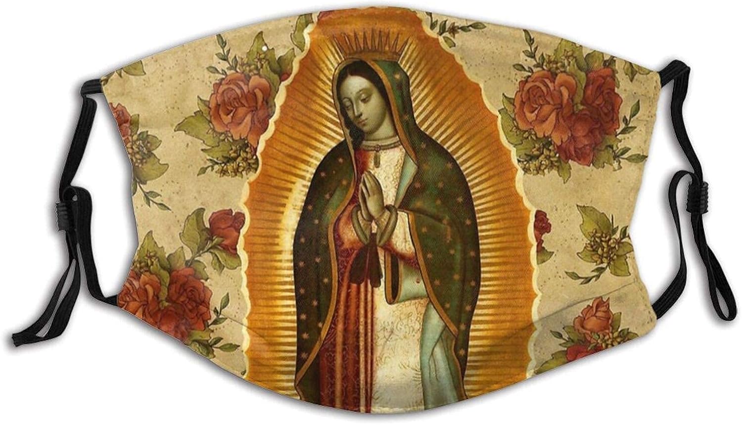 Virgin Mary Face Mask with 2 Pcs Filters,Catholic Mask Reusable