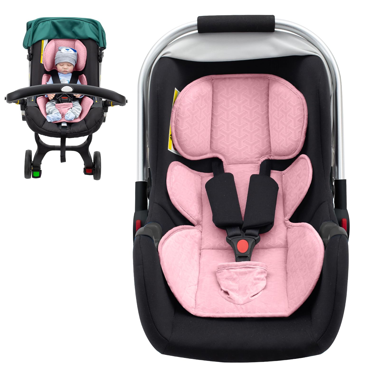 Photo 1 of Waterproof Infant Car Seat Insert,Thickened Carseat Head & Support for Infant, Potty Training Car Seat Protector, Baby Piddle Pad with Crotch Protection, Breathable Baby Car Seat Cushion for Stroller