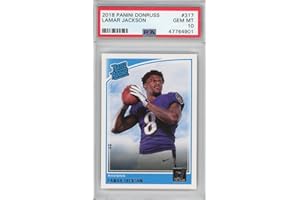HOFSM.COM HALL OF FAME SPORTS MEMORABILIA Graded 2018 Panini Donruss Lamar Jackson #317 Rookie RC Football Card PSA 10 Gem Mint