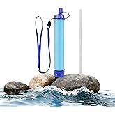Gifts for Men Christmas Personal Water Filter Straw - Portable Survival Filtration Gear & Family Travel Essentials for Emergency Preparedness, Hiking, Camping, Backpacking & Outdoor Activities