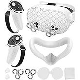 Silicone Cover Set Compatible with Meta/Oculus Quest 3s Accessories, Silicone Face Cover, Controller Grip Cover, Camera Lens Protector, VR Shell Cover, Protective Lens Cover, Not Fit Quest 3