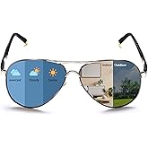 ROCKNIGHT Polarized Aviator Sunglasses for Men Women Metal Flat Top Sunglasses lightweight Driving UV400 Outdoor 58mm