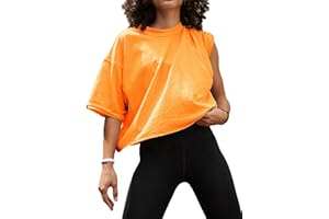 AURIVIZ Women's Summer Short Sleeve Crop Tops Casual Basic Cotton Athletic Yoga Running T-Shirts