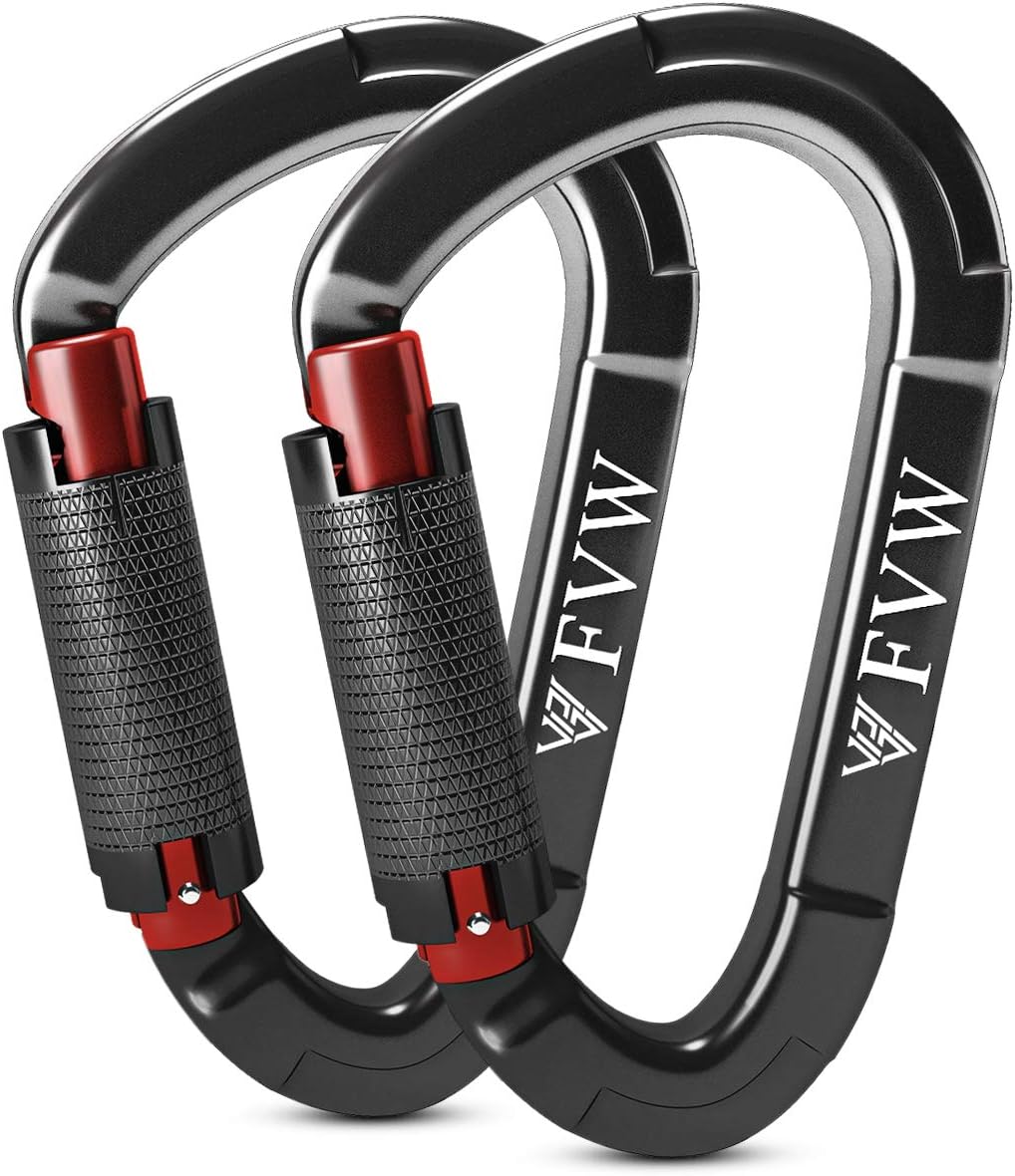 FVW Auto Locking Rock Climbing Carabiner Clips,Professional 25KN (5620