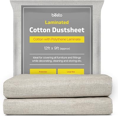 Besto Pack of 2 Laminated Cotton Dust Sheets 12ft x 9ft