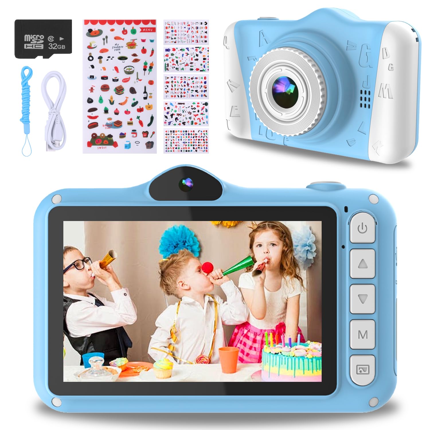 Photo 1 of Kids Camera, 12MP Children's Camera for Boys and Girls, 1080P Rechargeable No Games Camera for Kids 3-12 Years Old with 32GB TF Card, USB Charging 8X Zoom.