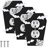 Peryiter 3 Pieces Gothic Coffin Light Switch Cover Wall Plate Gothic Halloween Decor Switch Cover Coffin Outlet Light Goth Bat Wall Plate Outlet Accessory for Bedroom Home Office(Elegant Style)
