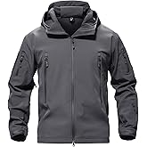 TACVASEN Men's Special Ops Military Tactical Soft Shell Winter Warm Fleece Lined Jacket Rain Hood Coat Hiking Snowboard