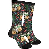 Jedenkuku Mexican Cinco De Mayo Skull Guitar Cactus Novelty Fun Crew Socks Fashion Comfortable Men'S And Women'S Crazy Dress Socks