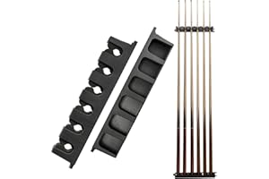 Go Pal CR1 Black Pool Cue Holder, Wall Mount Pool Stick Rack for 6 Cues Stick Storage, Pool Cue Set Rack, Pool Table Rods Organizer