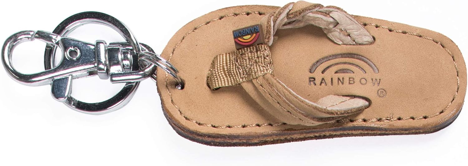 Rainbow Sandals Leather Flirty Braidy Key Chain