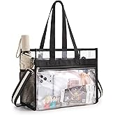 Missnine Clear Bag for Stadium Events, 12x6x12 Approved Tote Bag for Women | Waterproof &amp; easy to clean, with adjustable strap, crossbody sling bag for stadium concert work travel beach