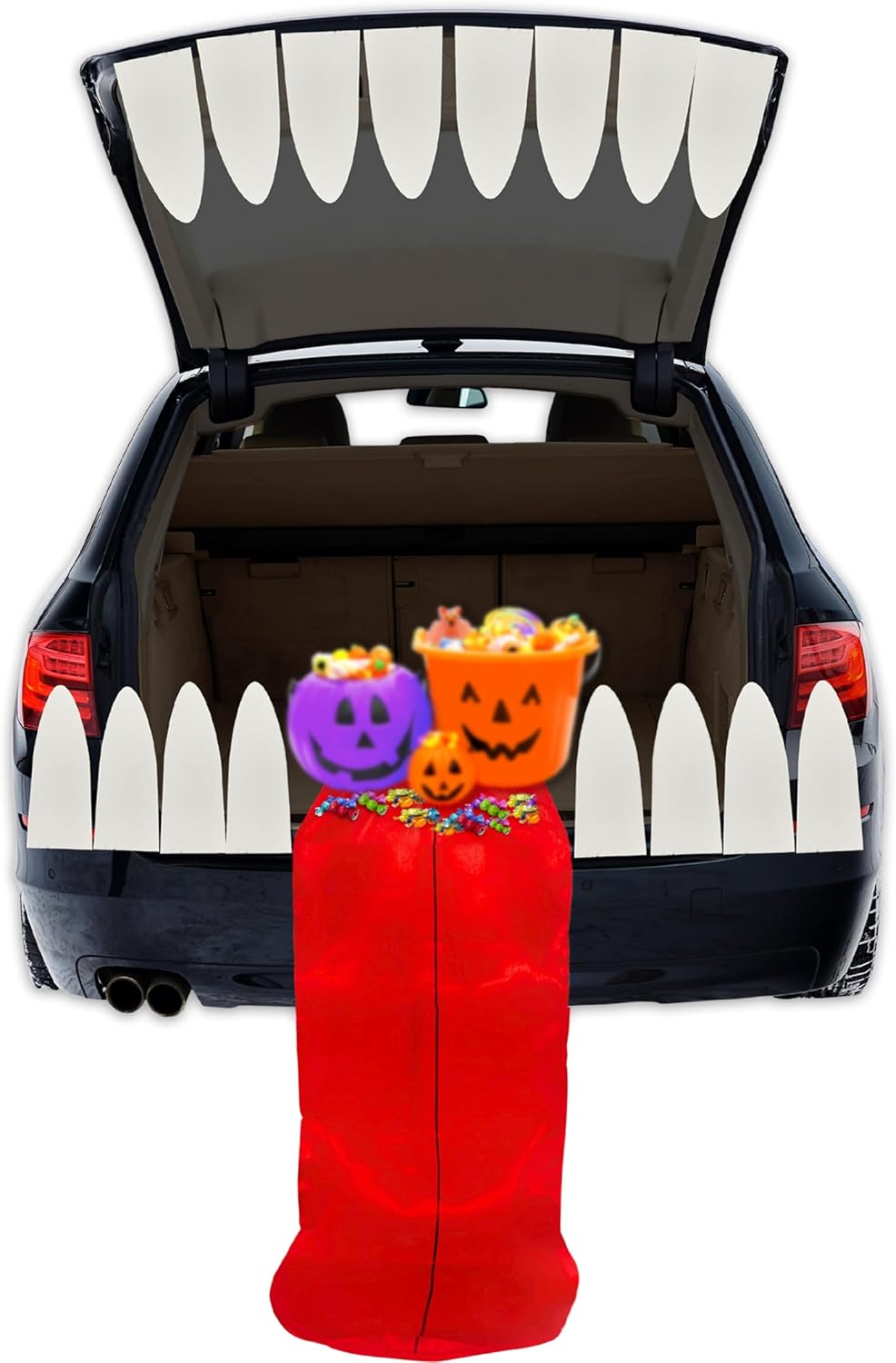 Garage Door Decorations - 4E's Novelty Monster Trunk or Treat Car Decoration Kit - Trunk or Treat Kit for Car & SUV, Outdoor Halloween Garage Door Decorations (Huge Tongue Monster)