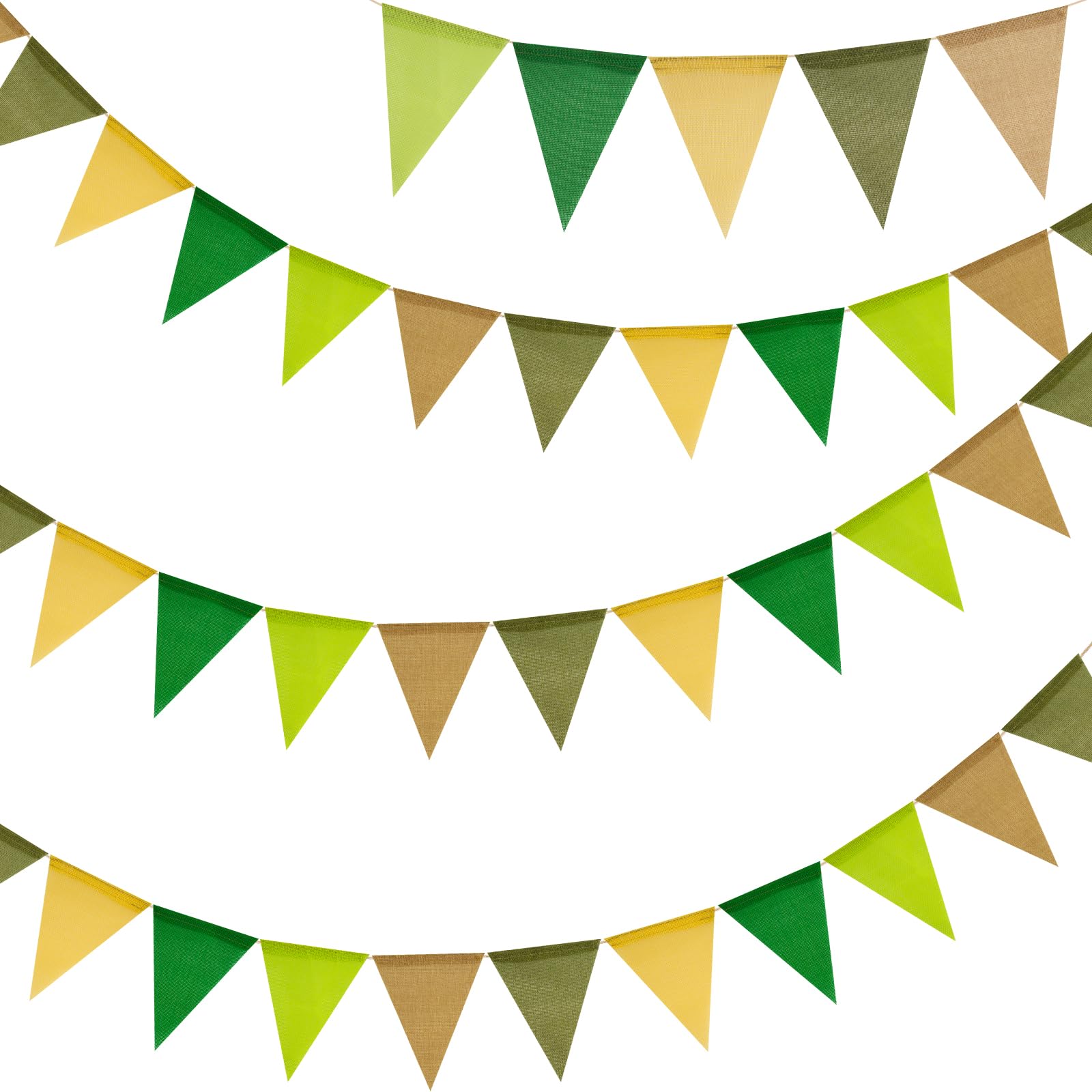G2PLUS 12M Sage Green Burlap Bunting, 36PCS Green Theme Bunting Banner,Reusable Outdoor Waterproof Bunting, Garden Triangle Bunting for Outdoor Woodland Party/Summer Garden Party/Birthday Decor — image 1