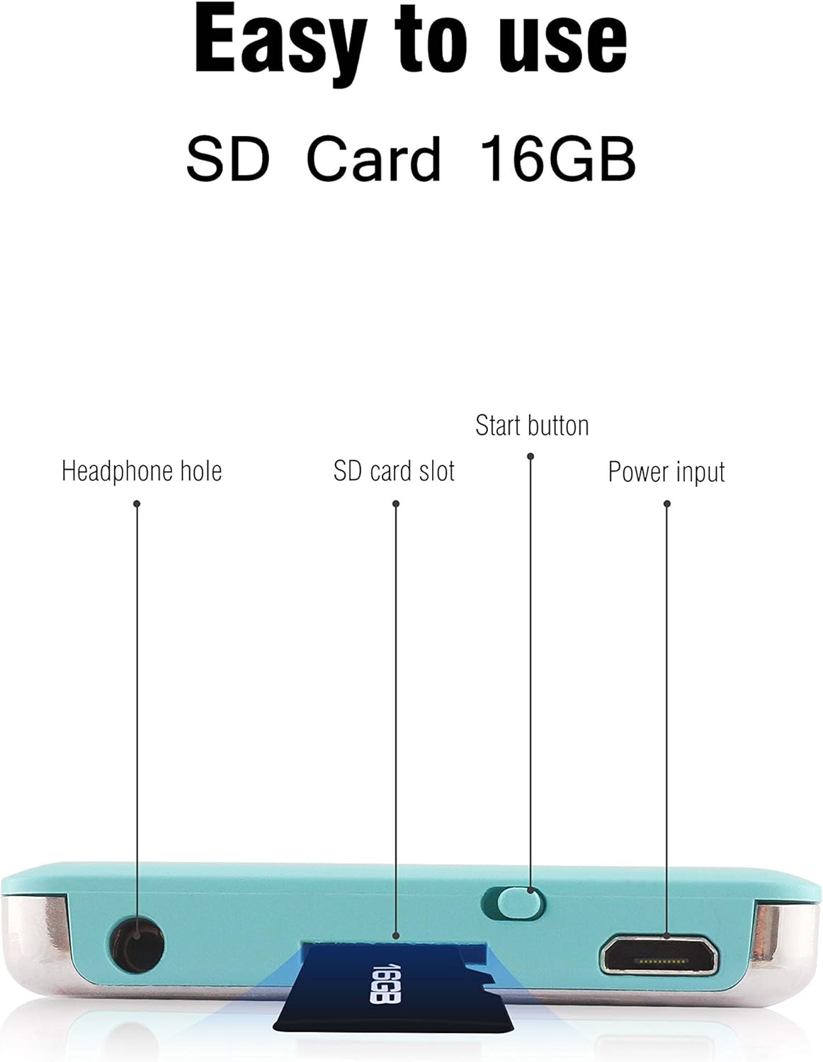 Ultrave MP3/MP4 Player with 16G SD Card, Portable Lossless Sound Player, Rechargeable MP3 Player, Also Support Ebook, Image, 1.8 inches LCD Screen MP3 Music Player - Black-in-Blue: Home Audio & Theater