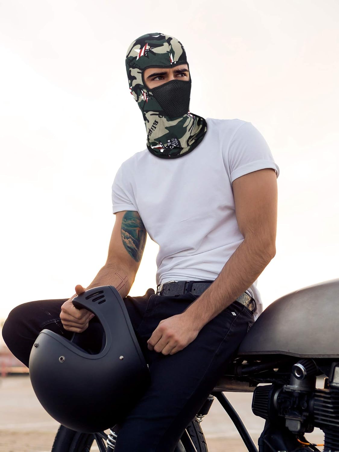 9 Pieces Summer Balaclava Face Cover Breathable Sun Dust Protection Neck Gaiter Scarf Full Face Cover for Outdoor Activities (Camouflage) at  Men’s Clothing store