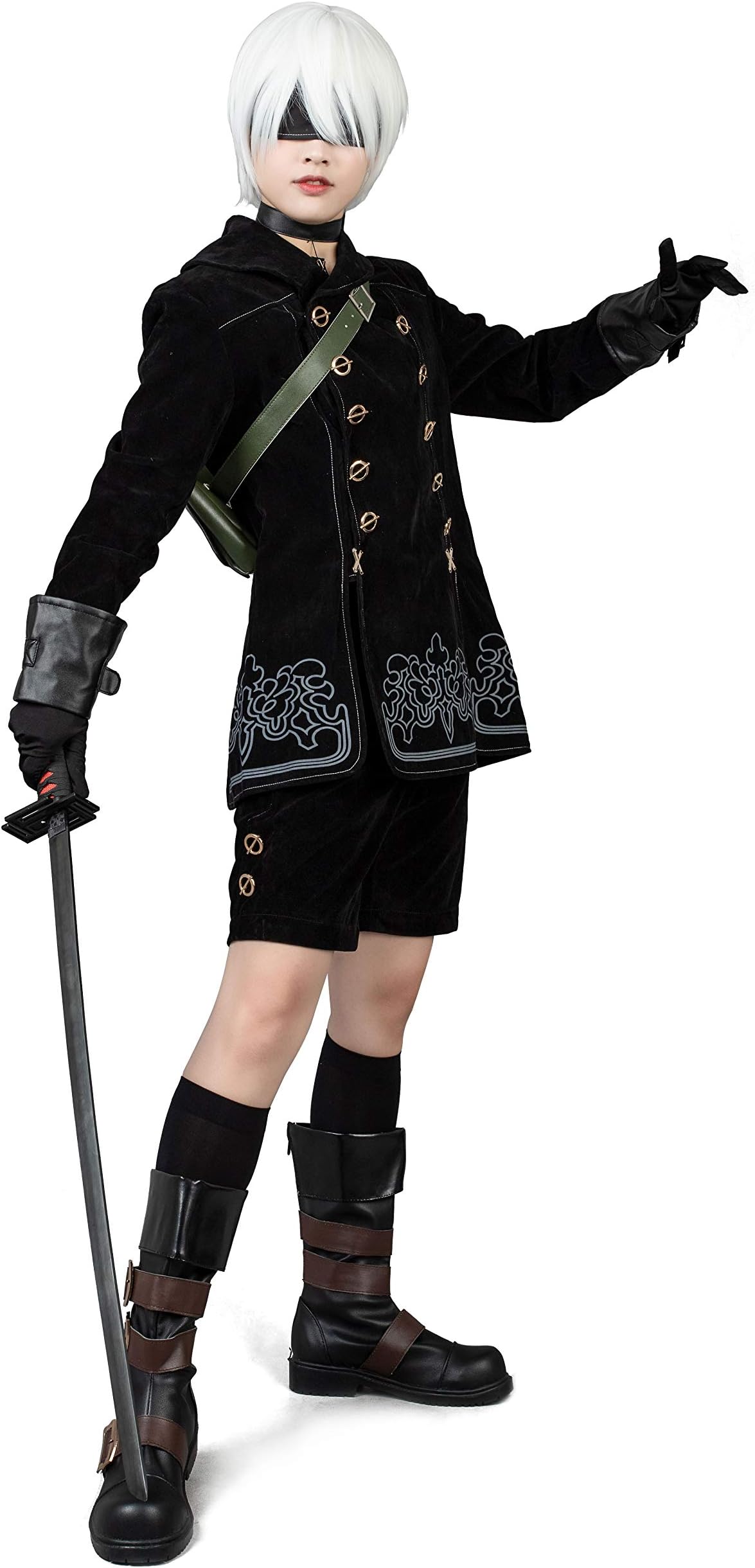 Men's YoRHa 9S Cosplay Costume Game Cosplay Outfits Black Suit Halloween mp003599