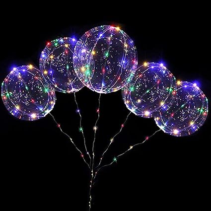 5 globos con luz led de 18 0 in globos de color blanco calido globos llenables con helio ideal para fiestas de navidad decoracion de la casa