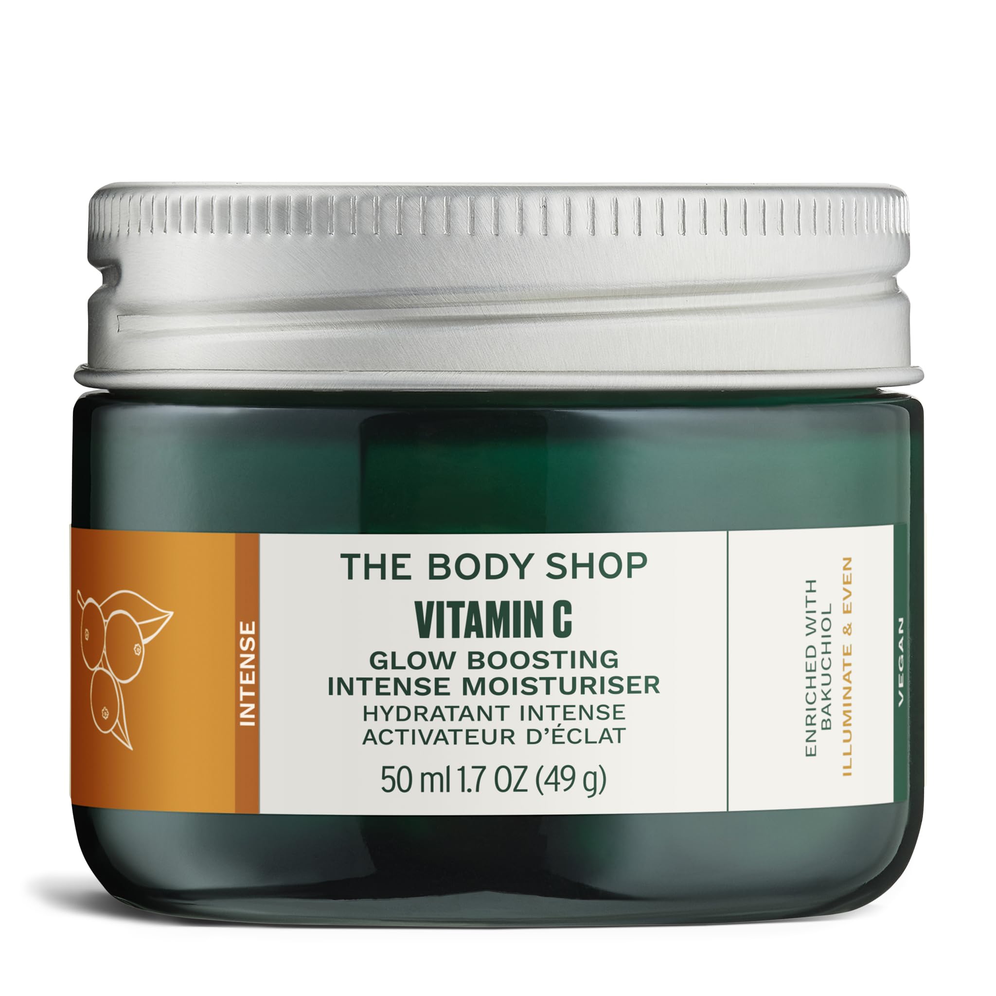 The Body Shop Vitamin C Glow Boosting Intense Moisturiser (1x 50ml), Brightening Face Moisturiser for Women, 48hr Hydrating Face Cream with Bakuchiol & Vitamin C — image 1