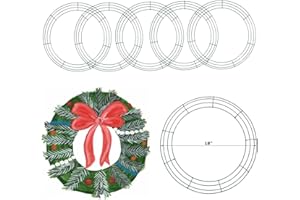 MTB SUPPLY MTB Wire Wreath Frame 18 inch Green, Pack of 5 Wreath Form Wreath Rings for DIY Christmas New Year Decor