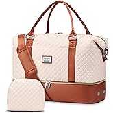 Travel Weekender Duffle Bags for Women: Overnight Bags with Shoe Compartment Large Carry on Weekend Bag with Toiletry & Wet Pocket Tote Duffel Bag Hospital Bag for Women Labor Delivery Begie Brown