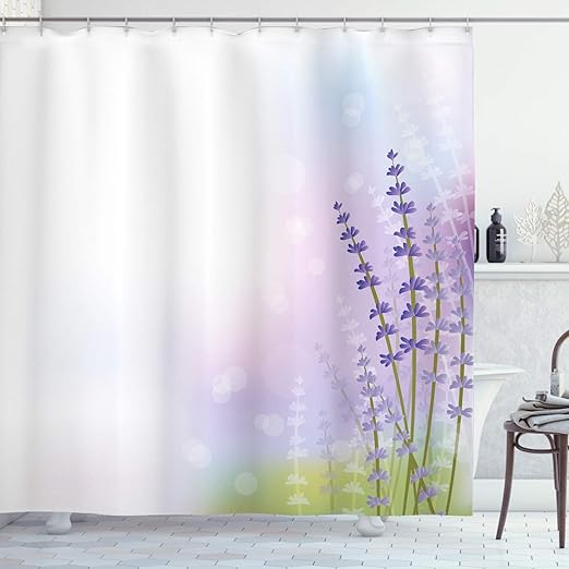 Amazon Com Ambesonne Lavender Shower Curtain Nature Inspired