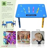 Oypla Wooden Crayon Table & Chairs Set for Kids - Indoor/Outdoor Use view 3