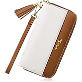 Travelambo Womens Wallet Tassel Bifold Ladies Cluth Wristlet Wrist strap Long Purse