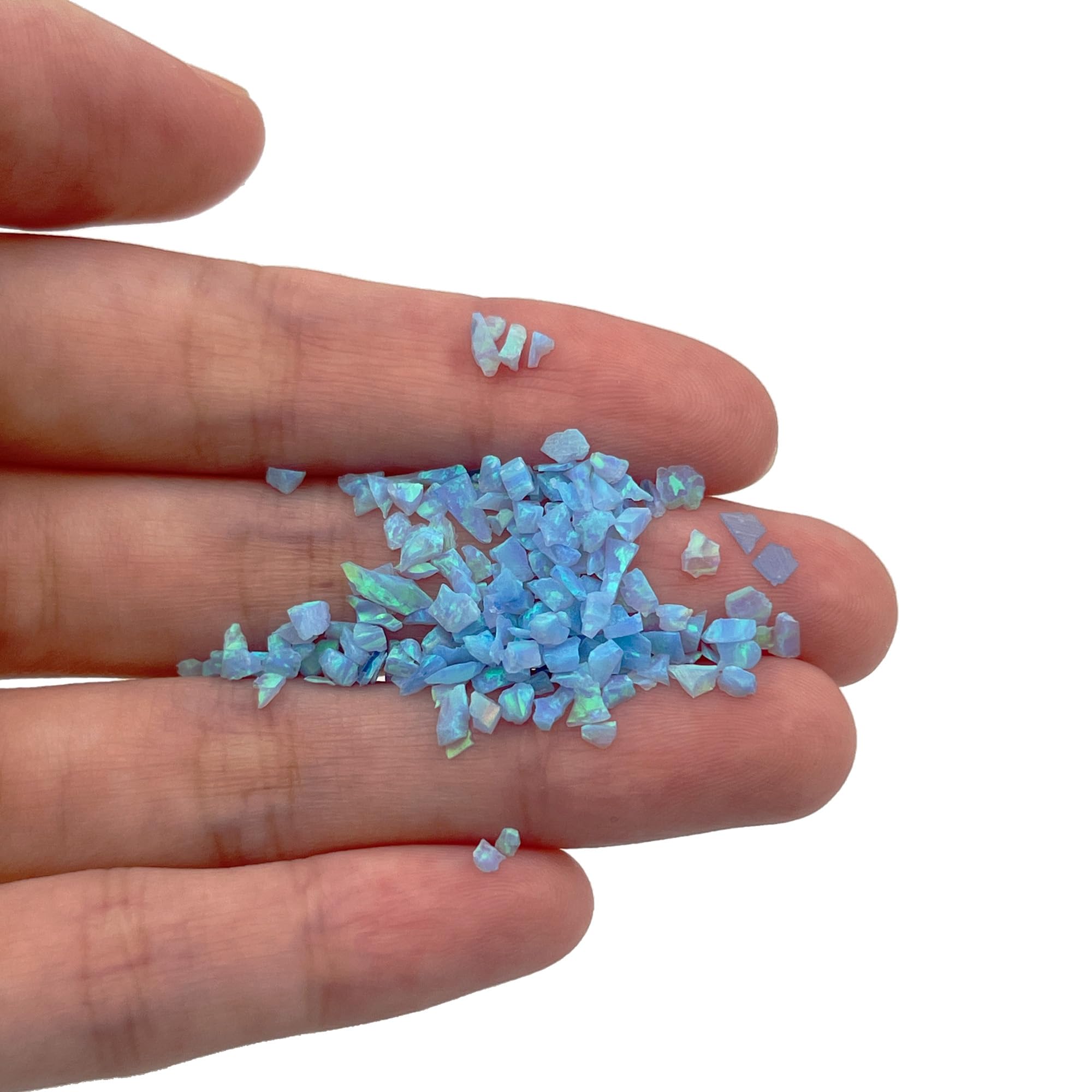 Crushed Created Opal Stone for Wood Inlay Resin Art Craft Jewelry Making DIY (Azure Blue, 2 Grams)