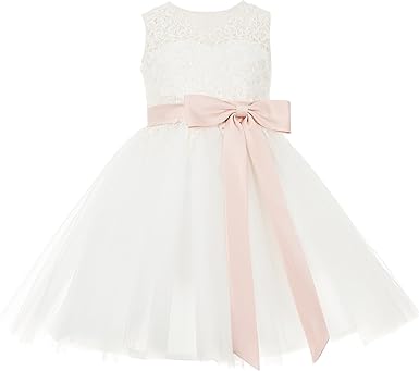 lace tulle flower girl dress