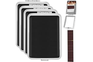 4Pcs Metal Match Box Case with Friction Plate, Stainless Steel Blank Reusable Match Stick Holder Storage Container Box Case P