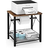 ELITEROO Label Holder for Rolls and Fan-Fold Labels, Wooden Thermal Label Holder for Desktop Label Printer, Shipping Label Stand for Thermal Printer Accessory, for Home Office Small Businesses, Brown