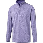 M MAELREG Quarter Zip Pullover Men Dry Fit Brushed Performance Long Sleeve Mock Neck Sports Golf 1/4 Zip Sweatshirts for Men