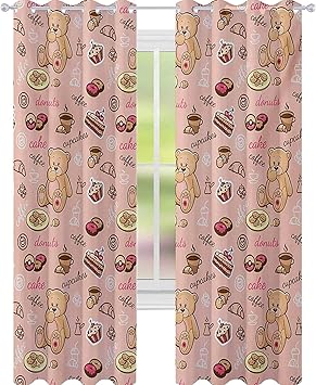 YUAZHOQI - Cortina opaca para ventana de niños, diseño de oso de
