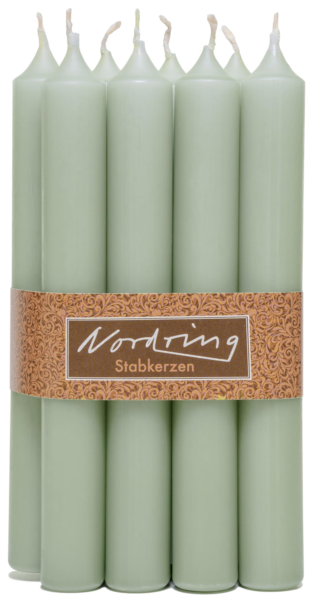 Nordring 8 Taper Candles 2.2 x 18 cm Dusty Green