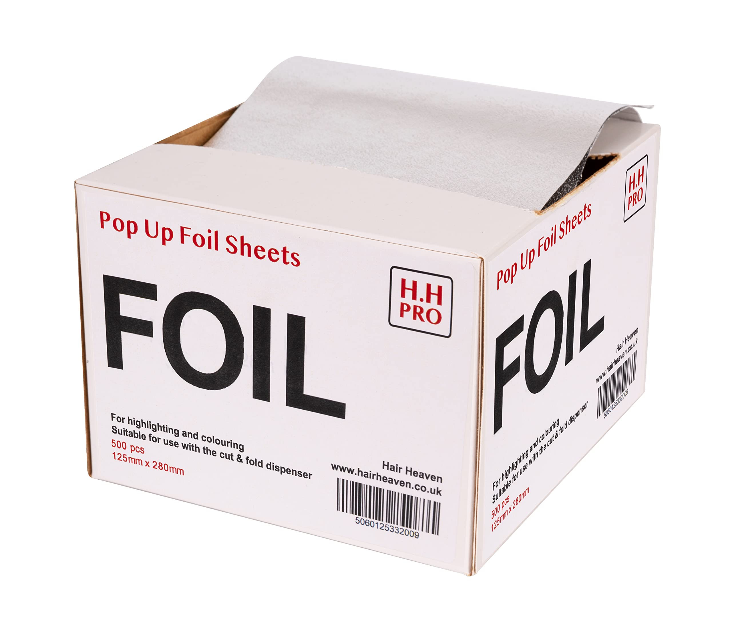 H.H Pro Hair Highlighting Foil Pop up Sheets Box 500 per box 125mm x 280mm