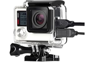 SOONSUN Side Open Protective Skeleton Housing Case with LCD Touch Backdoor for GoPro Hero 4, Hero 3+, Hero 3 Camera - Transparent Clear