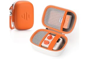 SQERO Case for Yoto Mini (2024 Edition) Kids Player, Hold Up to 30 Cards Shockproof Protective Travel Storage Bag with Handle, for Girls Boys-Vitality Orange