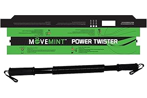MOVEMINT Power Twister Chest Resistance Spring Bar Exerciser (20KG to 100KG Options)