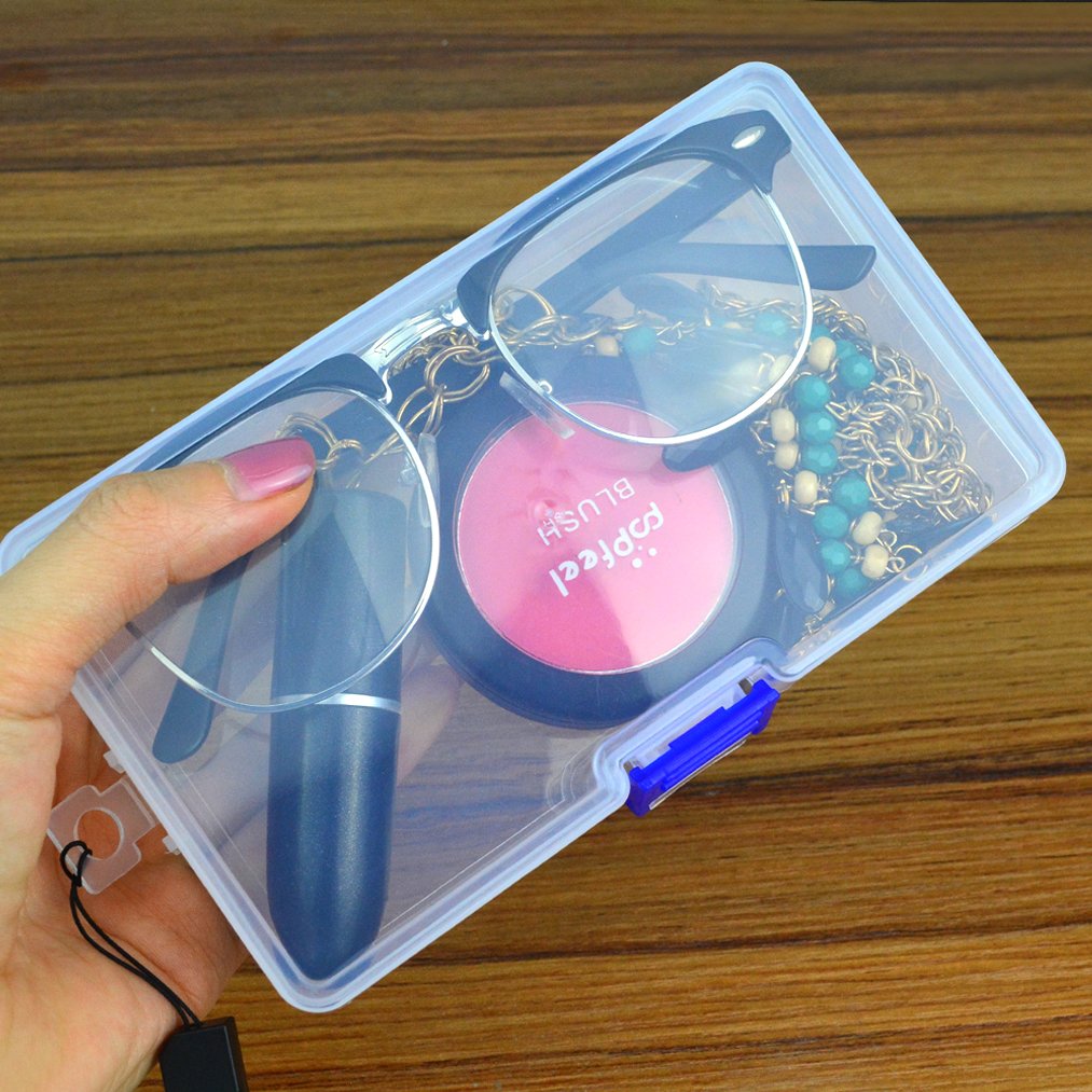 2 PCS Plastic Transparent Storage Box, baotongle Jewelry Craft Nail Art Beads Container Organizer