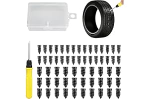 60pcs Tire Repair Rubber Nails Kit with 2 Sizes, Rubber Screw Tire Plugs Self-Service Vacuum Nail Kit Tires Quick Puncture Re