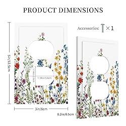 Decorative Outlet Covers Colorful Wildflowers