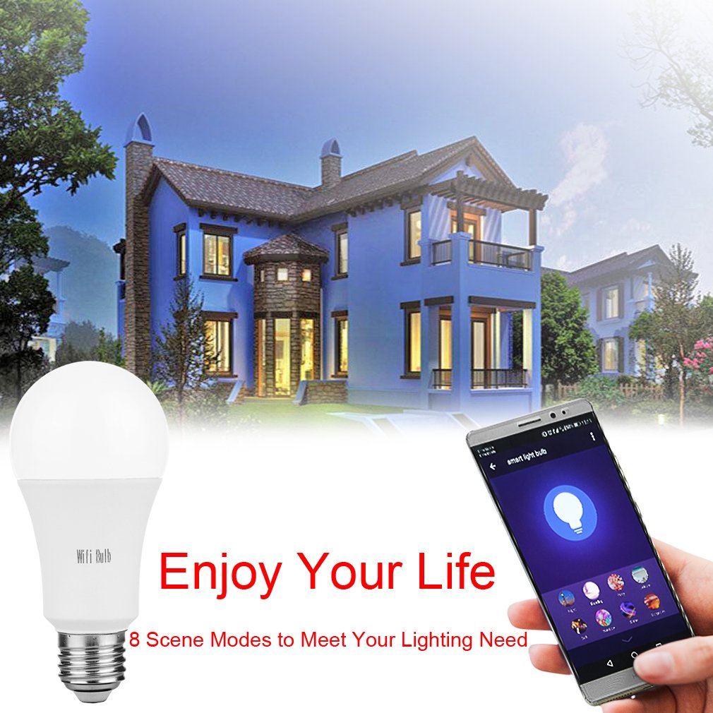 MARRYME Ampoules LED Connectées Wi-Fi E27,7W équivalent 65W Smartphone Télécommande Ampoules Intelligente Compatible avec Google Home/Amazon Echo Alexa Millions Couleurs