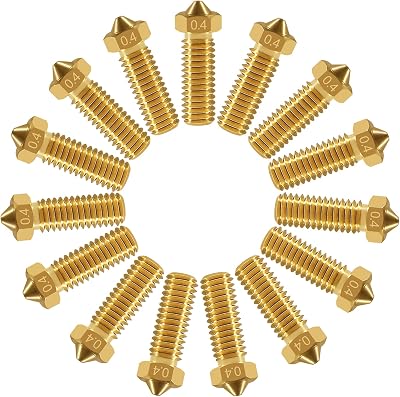 ALMOCN 15pcs 0.4mm V6 Volcano Brass Nozzles M6 1.75mm Filament 3D Printer